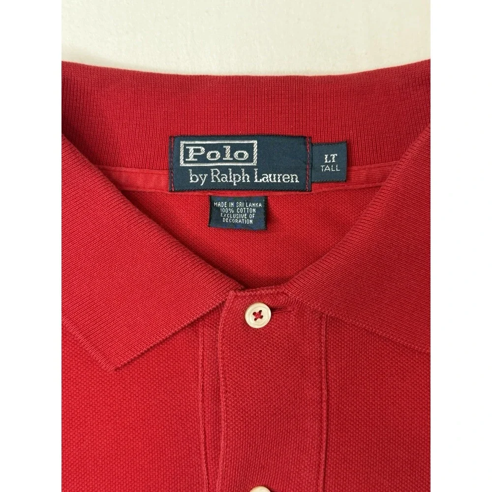 Polo Ralph Lauren Men's LT Big & Tall Red Long Sleeve Polo Cotton Pony